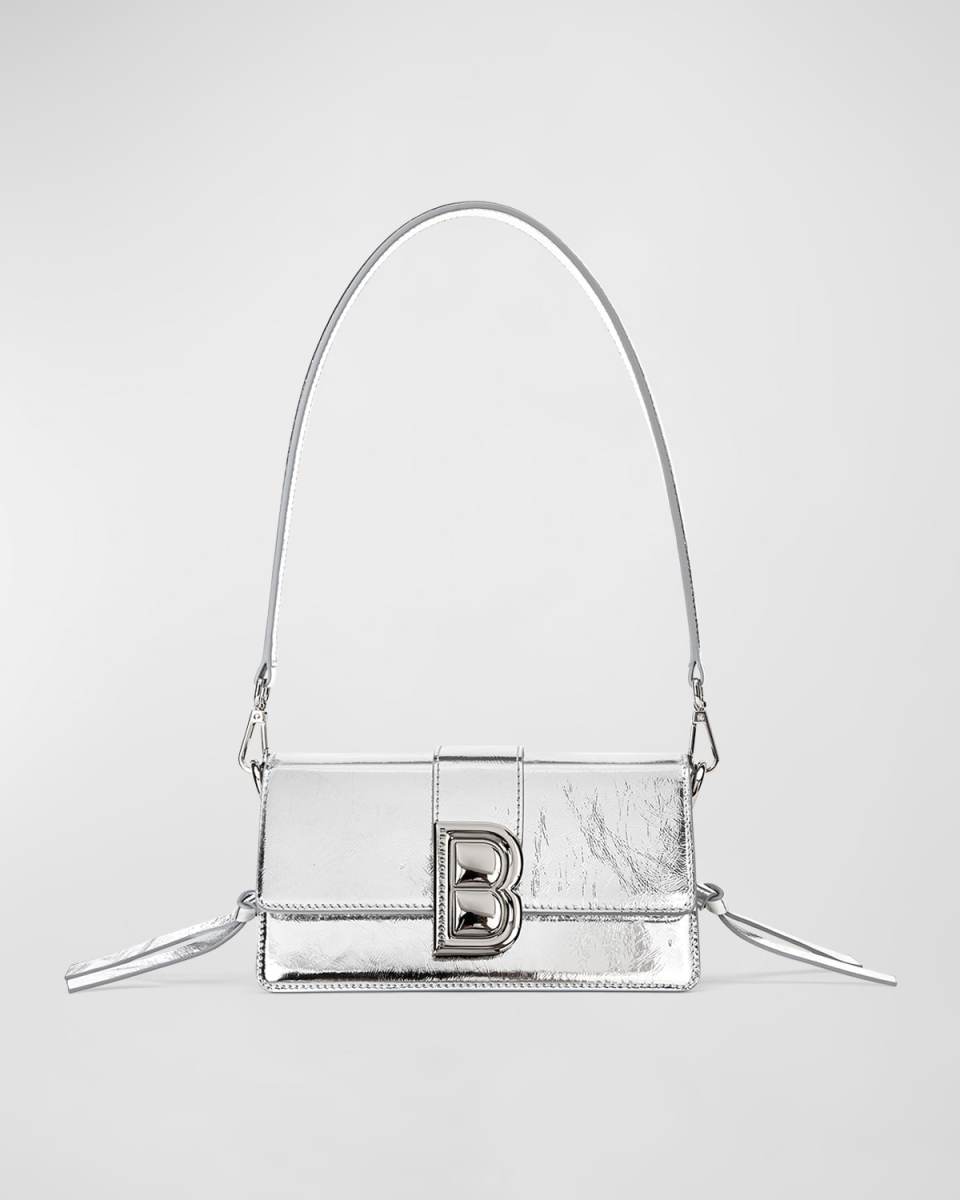 Nia Medium Metallic Leather Shoulder Bag